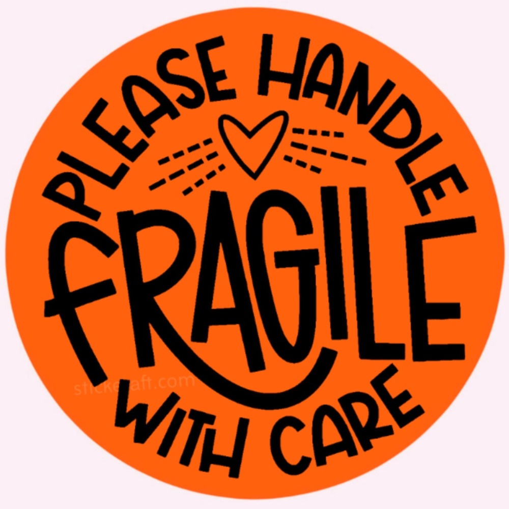 FRAGILE Handle With Care Stickers - 2” Round Shipping Labels" - Picture 7 of 8